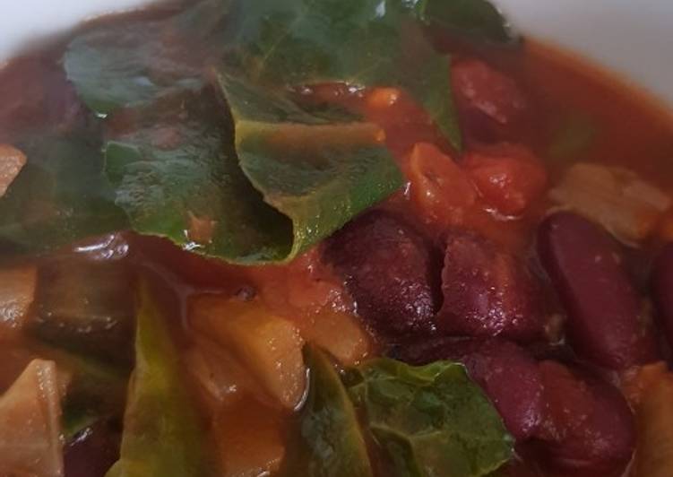 Step-by-Step Guide to Make Homemade Spring greens and red bean stew