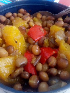 A picture of Delicious No-Fry Nzuu (Pigeon Peas) and Butternut.