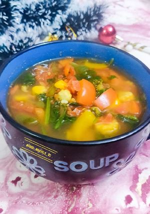 A picture of Spinach and Vegetable Soup.
