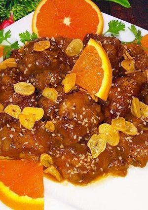 Hình của món Sườn sốt cam.