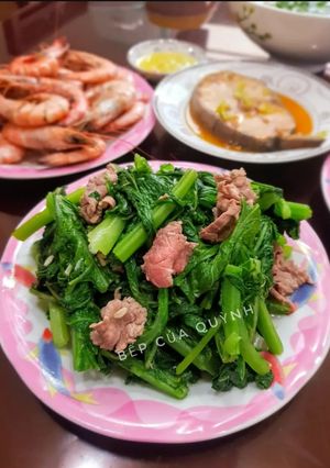 Hình của món Cải ngồng xào bò.