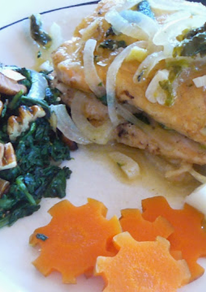 Una foto de Salmón relleno de espinaca