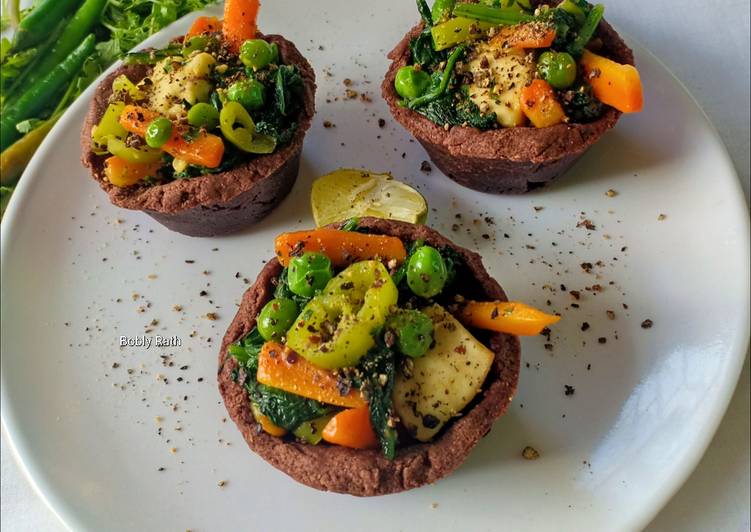 Mexican spinach tofu stir fry in Ragi cups