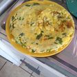 Tortilla de zapallitos con arroz y choclos