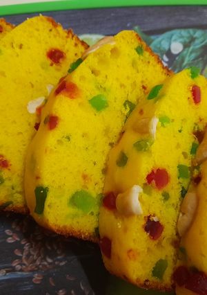 A picture of No oil tutti fruti cake.