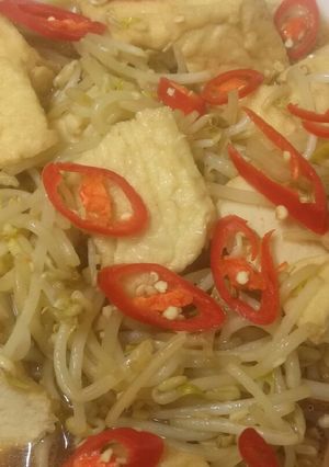 Foto resep Tumis Tauge Tahu Pedas Berkuah