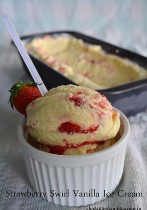 A picture of Strawberry Swirl Vanilla Ice Cream.