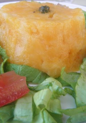 Una foto de Flan de pollo y calabaza (zapallo)