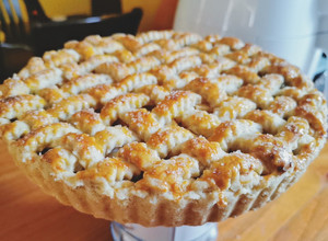 Una foto de Kuchen de manzana con crema pastelera (instantánea) 🍎🥧