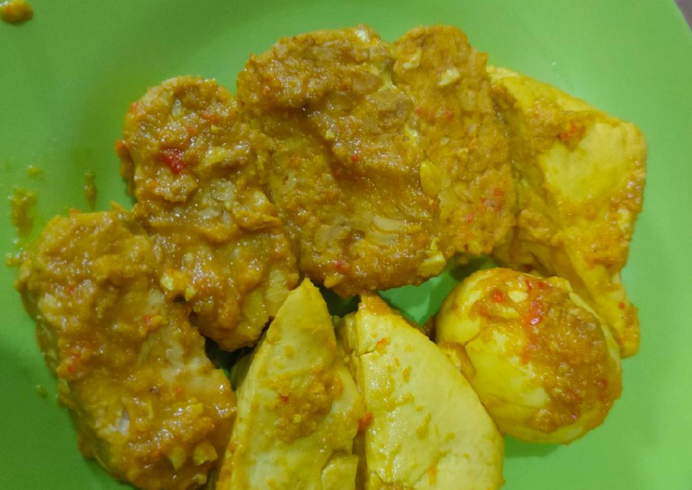 Telor tempe tahu bumbu kuning (diet)