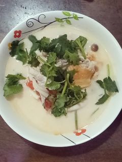 รูปของ ต้มข่าไก่ ไข่เจียว สูตรคีโต
