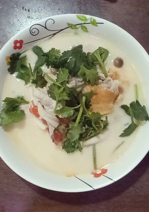 รูปของ ต้มข่าไก่ ไข่เจียว สูตรคีโต