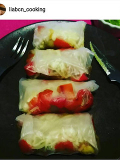 Una foto de Rollitos de arroz con verduras ovolactovegetarianos