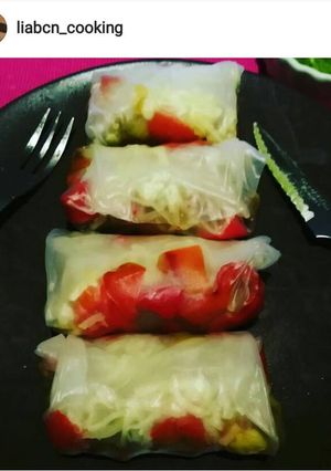 Foto principal de Rollitos de arroz con verduras ovolactovegetarianos
