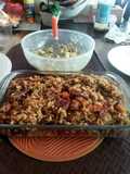 Locrio de chuleta y pollo.