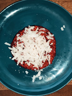 Una foto de Risotto de remolacha