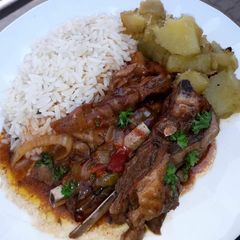 A picture of Rice with Goat meat.