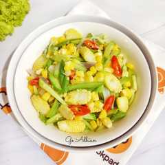 Tumis Labu Siam, Jagung Manis & Jagung Semi-レシピのメイン写真