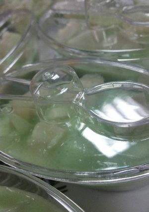 A picture of Buko Pandan with Coconut Jell-o.