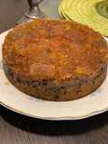 Torta invertida de batatitas en almíbar