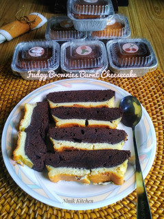 Foto resep Fudgy Brownies Burnt Cheesecake