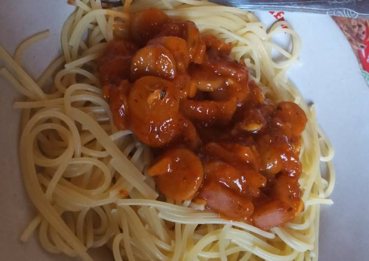 Resep Spaghetti Sosis and Beef, Lezat