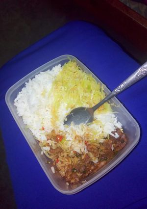 A picture of Rice with cabbage#authors contest#.