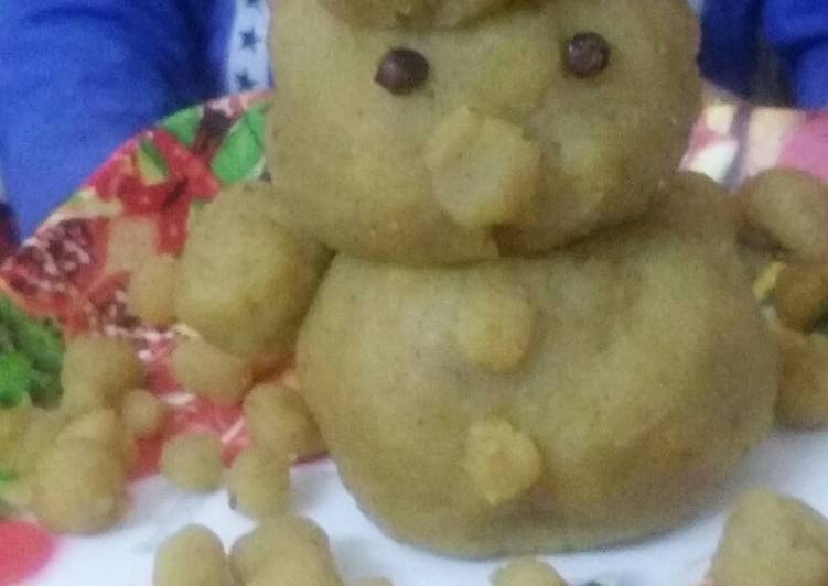 Easiest Way to Make Any-night-of-the-week Snowman made from besanhalwa