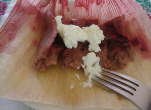 Una foto de Tamales dulces de fresa