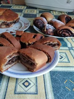 164. Mogyoró krémes koszorú és fahéjas kakaós háromszög ! recept fotója