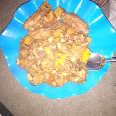 A picture of Beans and plantain porridge.