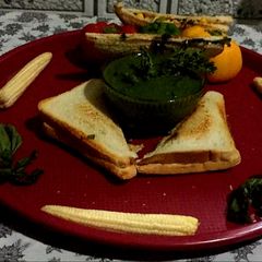 A picture of PANEER CORN, CELERY, AND PARSLEY SANDWICH.