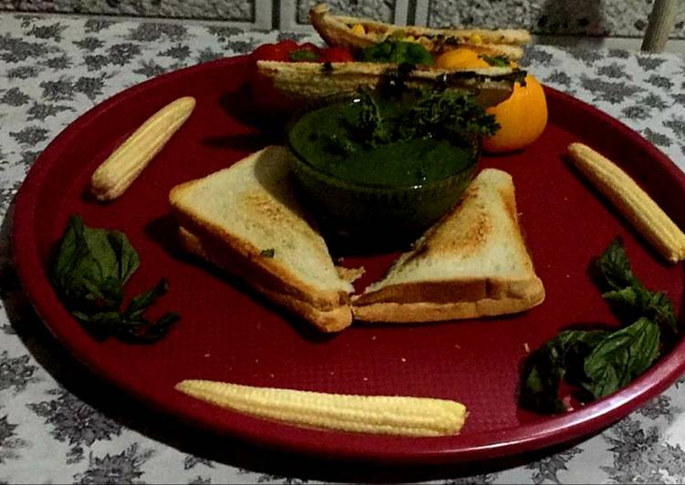 Recipe of Quick PANEER CORN, CELERY, AND PARSLEY SANDWICH