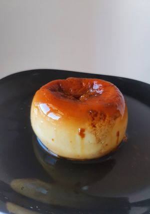 Una foto de Flan individual en 2 min al micro!