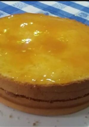 Una foto de Torta naranja/durazno Vegana fácil y rica