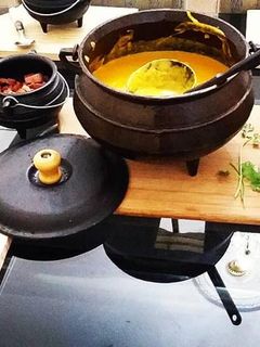 Foto de Creme de Abóbora com Bacon e Queijo Parmesão