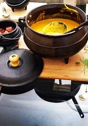 Foto de Creme de Abóbora com Bacon e Queijo Parmesão