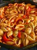 Conchiglie pasta with tomato sauce