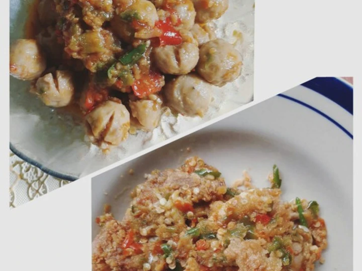 Langkah Mudah untuk Menyiapkan Resep Ayam geprek Vs pentol mercon😻 yang Enak Banget Anti Ribet, Mantap