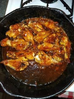 A picture of Spicy sticky butter wings.