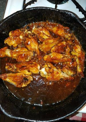 A picture of Spicy sticky butter wings.