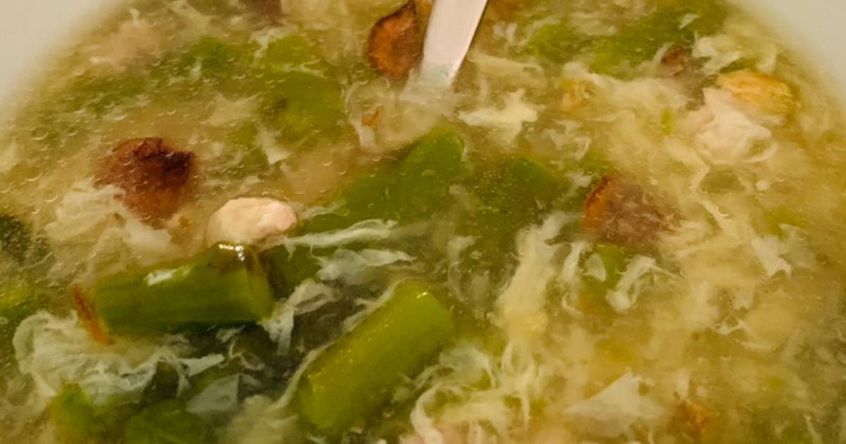 Resep Chicken Asparagus egg drop soup (Resep No.88) oleh Ineu Miasasra