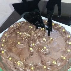 A picture of Anniversary chocolate cake.