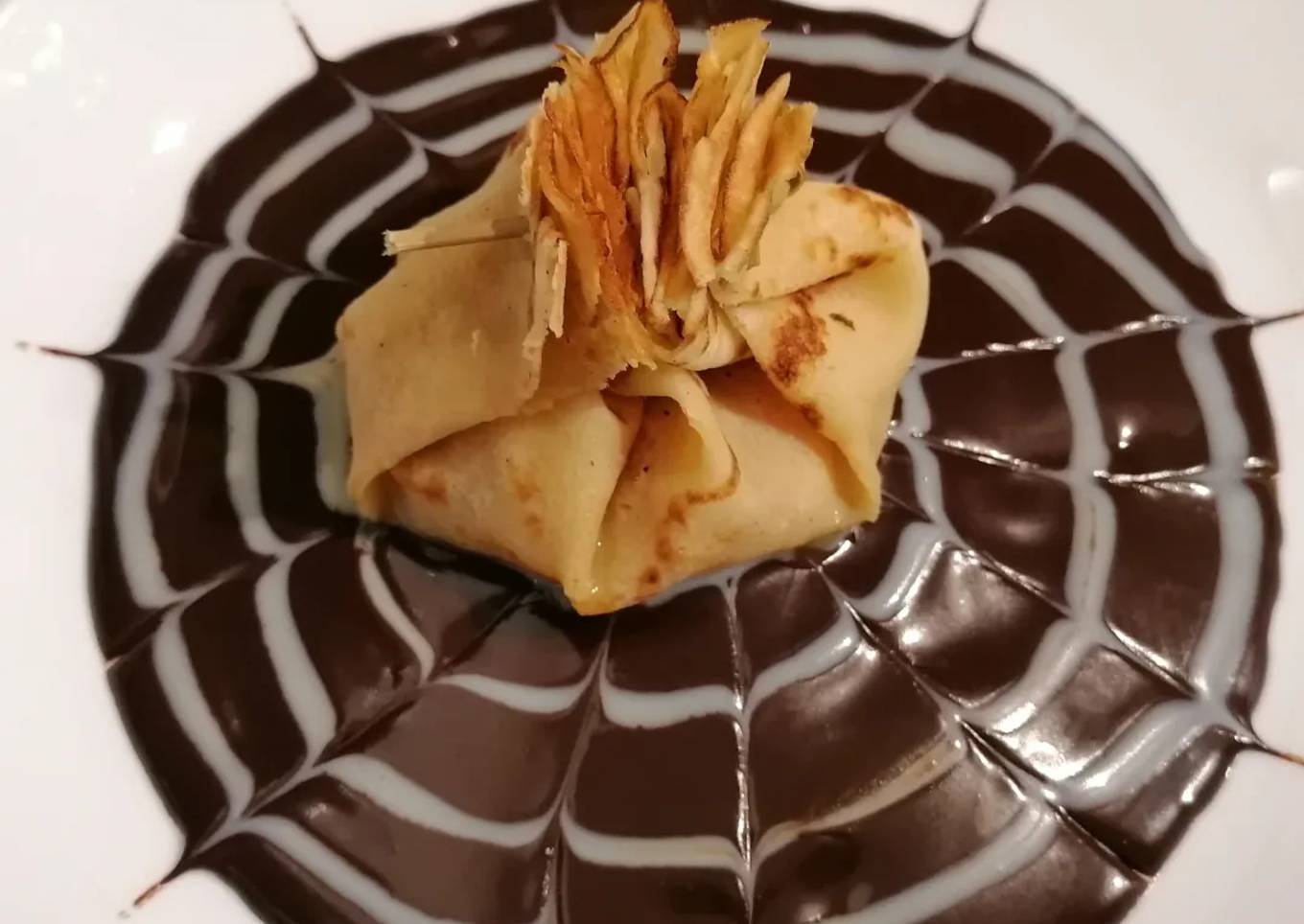 Aumônière de crêpe pomme 🍎 poire 🍐 chocolat 🍫