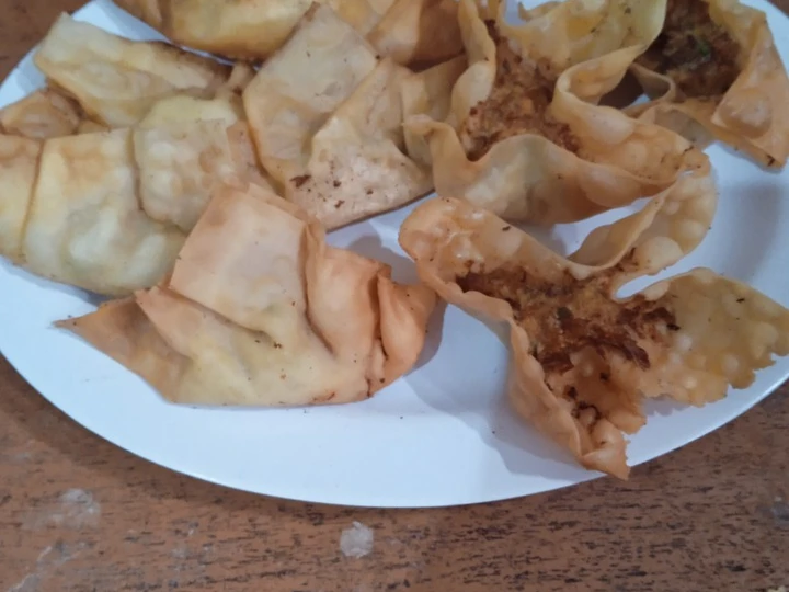 Cara Gampang Membuat Resep  Pangsit Goreng Isi Ayam dan Sayur yang Menggugah Selera, Sempurna