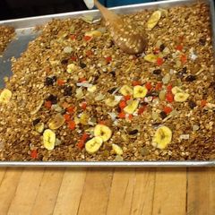 A picture of Granola with tropical dried fruit.