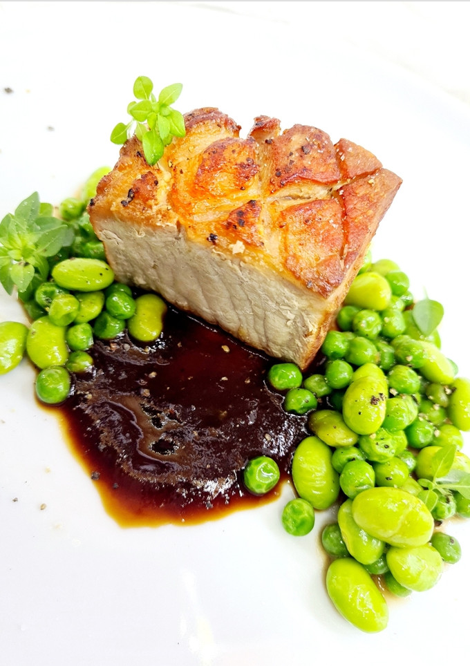 Una foto de Lomo de cerdo con salsa teriyaki