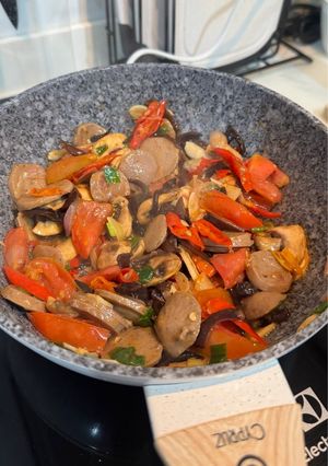 Foto resep Oseng Bakso Jamur