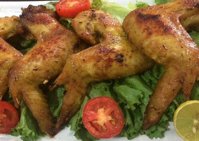 Recipe of Super Quick Homemade Honey glazed oven baked chicken wings