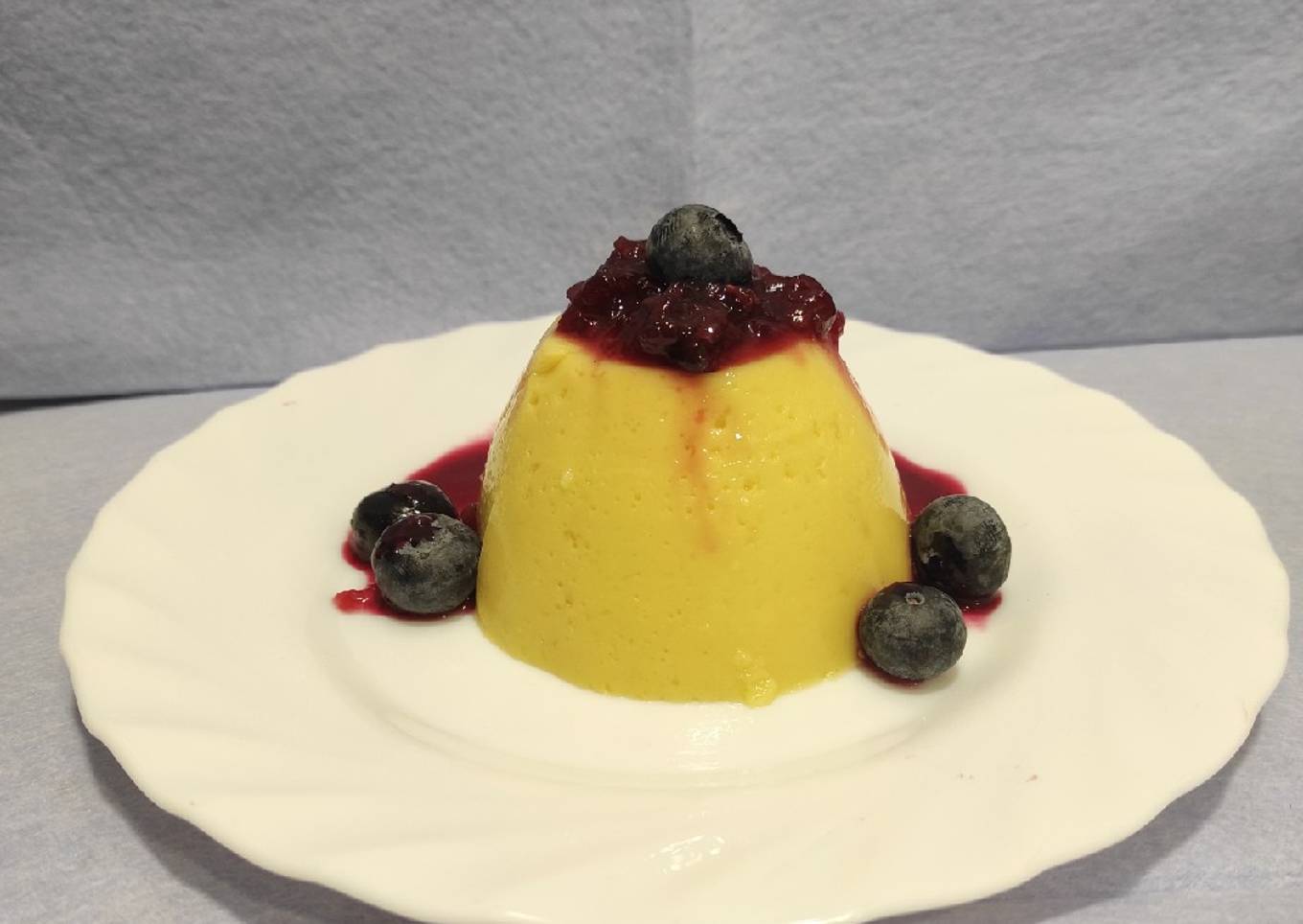 Flan de mango saludable